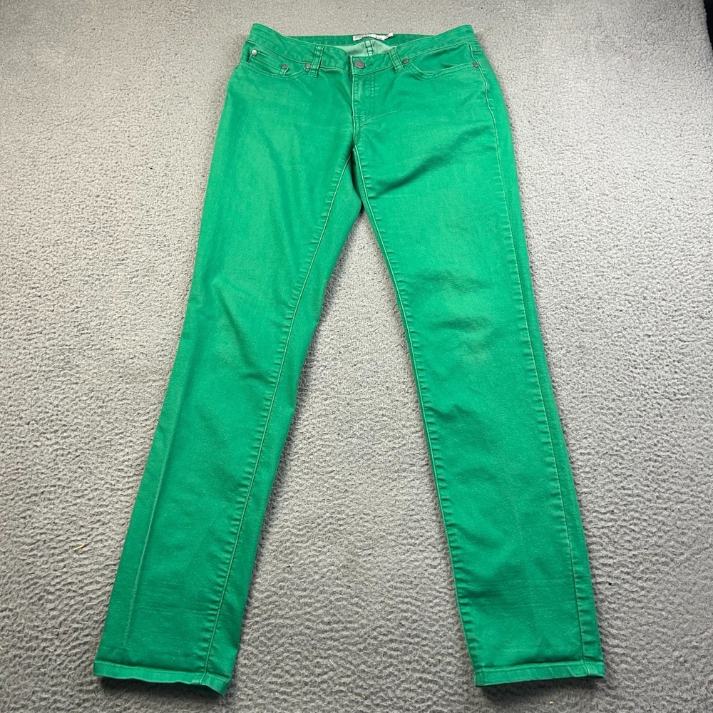 prAna Jeans Womens Green Kara Skinny Low Rise Stretch Organic Cotton 8/29